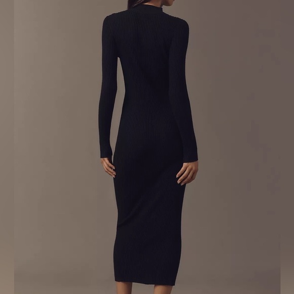 Anthropologie Long-Sleeve Mock Neck Studded Sweater Midi Dress - Picture 3 of 3